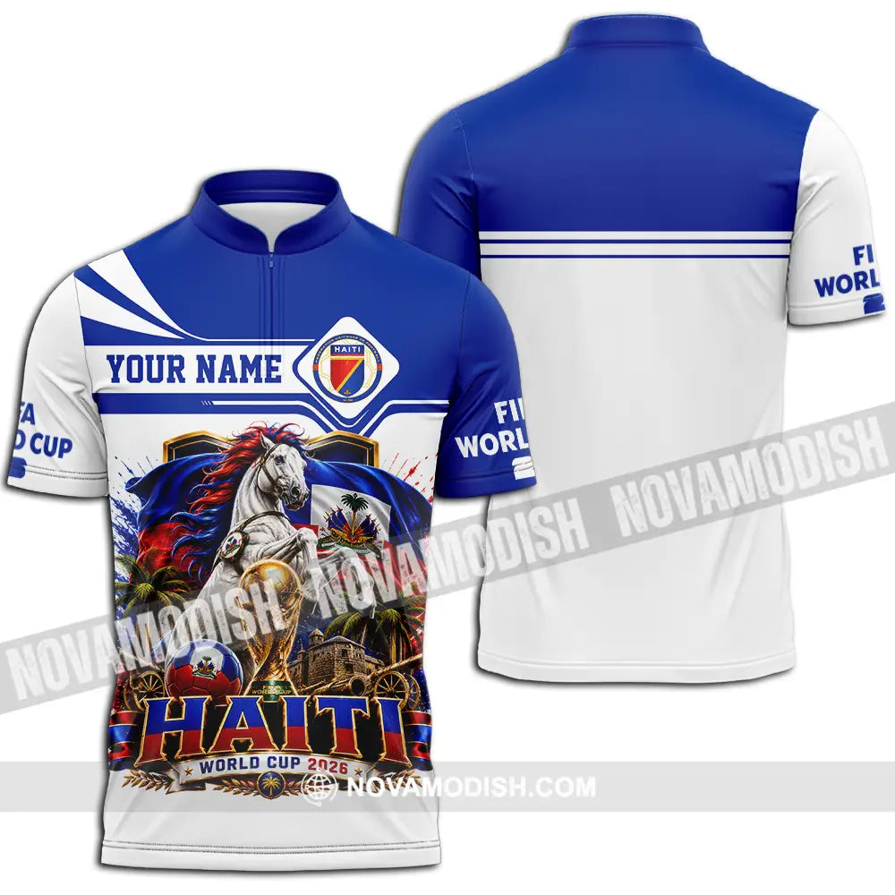 Unisex Shirt - Custom Haiti World Cup 2026 Shirt - Zipper Polo Shirt / S - T-shirt