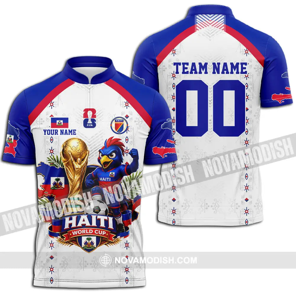 Unisex Shirt - Custom Haiti World Cup 2026 Shirt - Zipper Polo Shirt / S - T-shirt