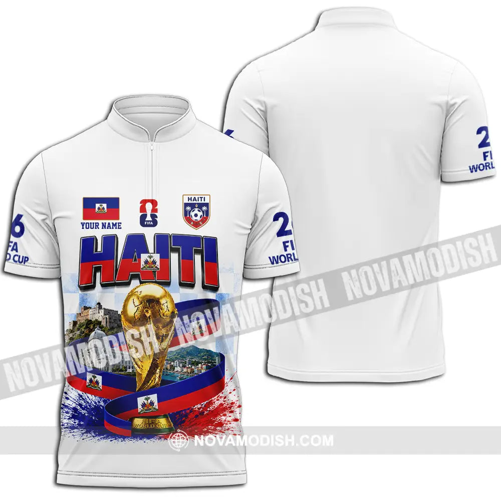 Unisex Shirt - Custom Haiti World Cup 2026 Shirt - Zipper Polo Shirt / S - T-shirt