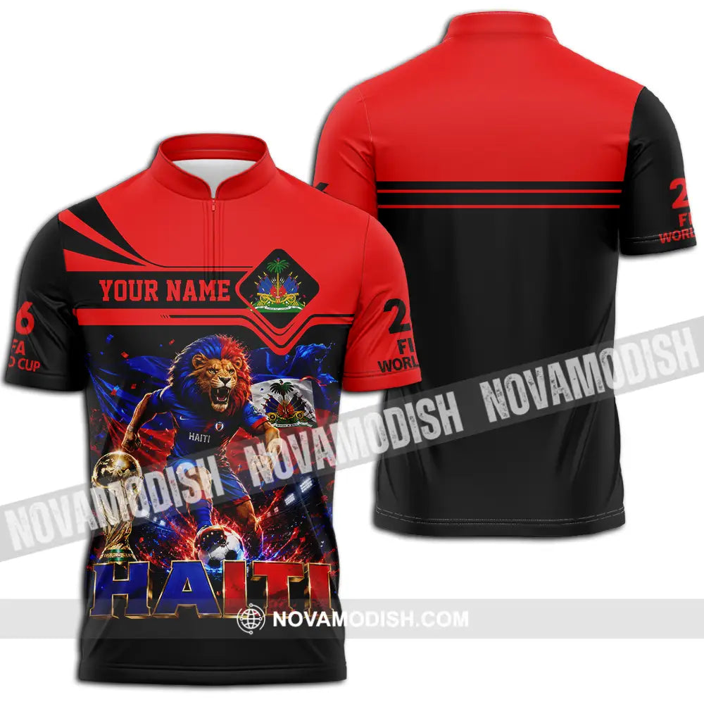 Unisex Shirt - Custom Haiti World Cup 2026 Shirt - Zipper Polo Shirt / S - T-shirt