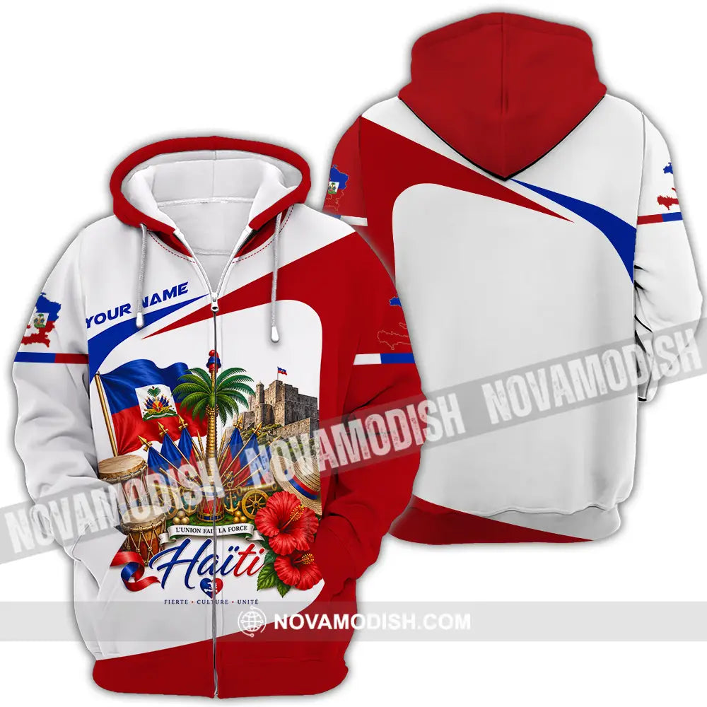 Unisex Shirt - Custom Haiti Shirt - Zipper Hoodie / S - T-shirt