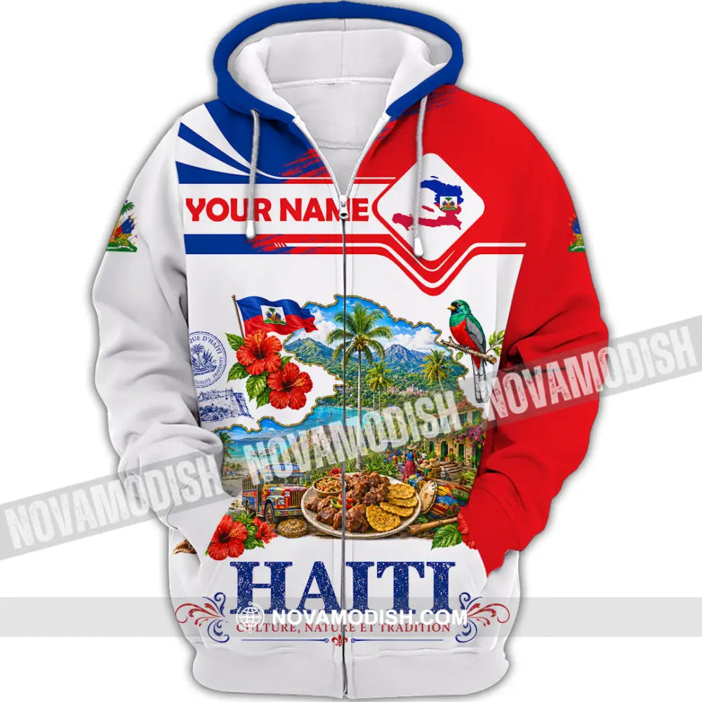 Unisex Shirt - Custom Haiti Shirt - Zipper Hoodie / S - T-shirt