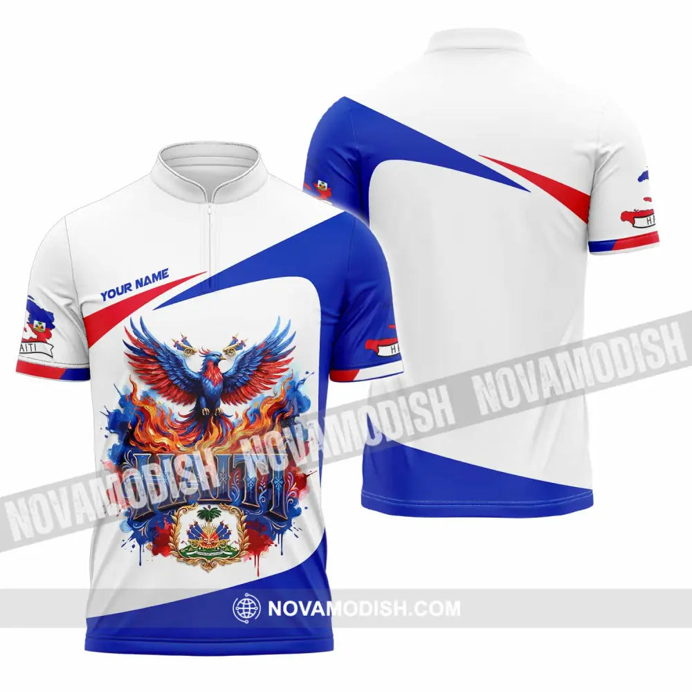 Unisex Shirt - Custom Haiti Shirt - Zipper Polo Shirt / S - T-shirt