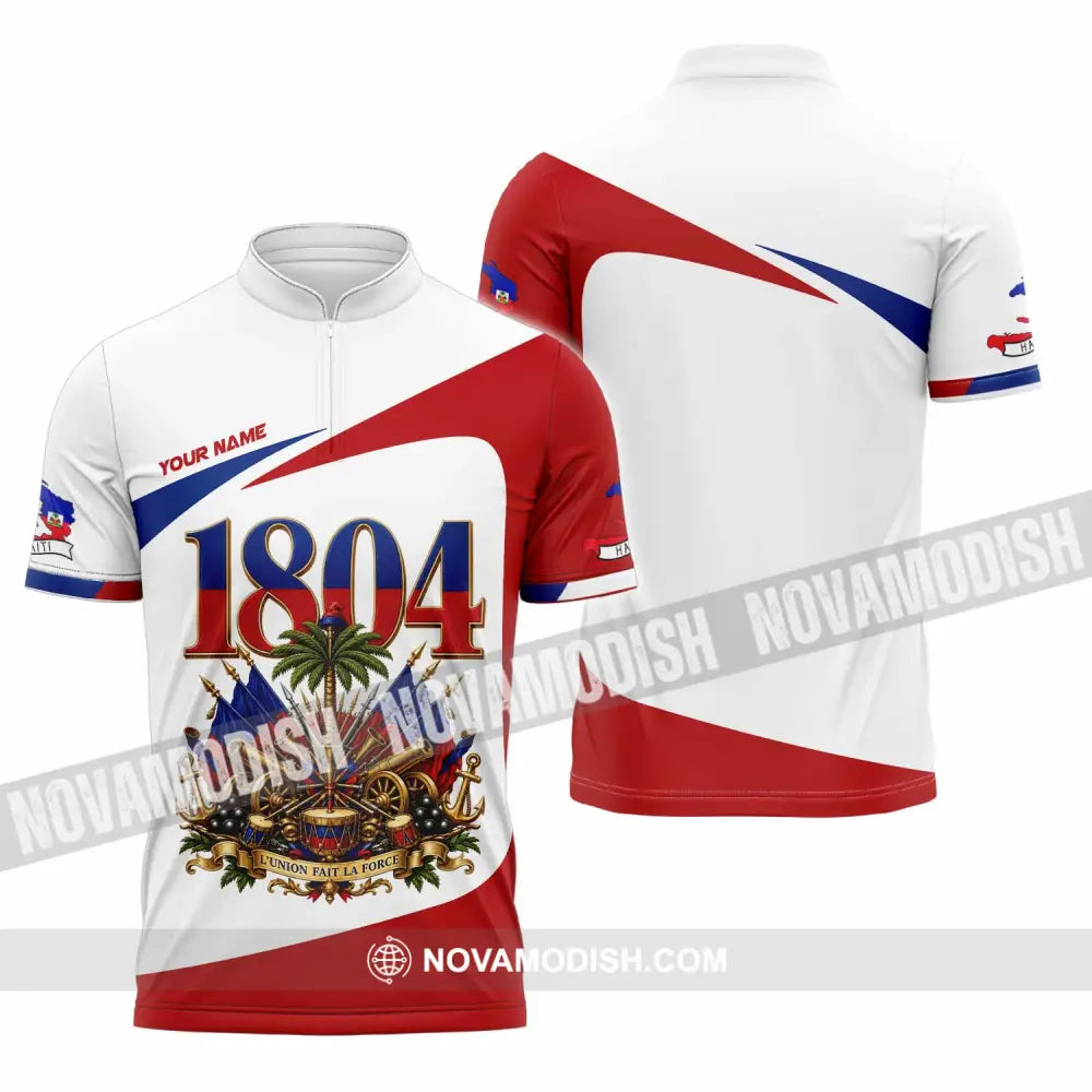 Unisex Shirt - Custom Haiti Shirt - Zipper Polo Shirt / S - T-shirt