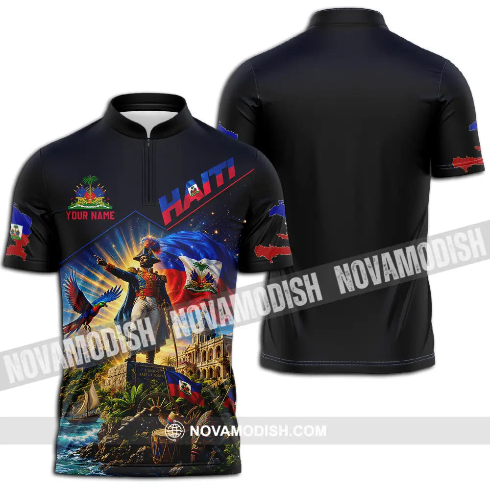 Unisex Shirt - Custom Haiti Shirt - Zipper Polo Shirt / S - T-shirt