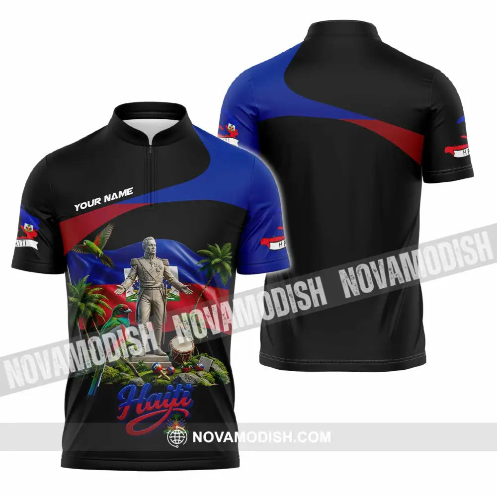 Unisex Shirt - Custom Haiti Shirt - Zipper Polo Shirt / S - T-shirt