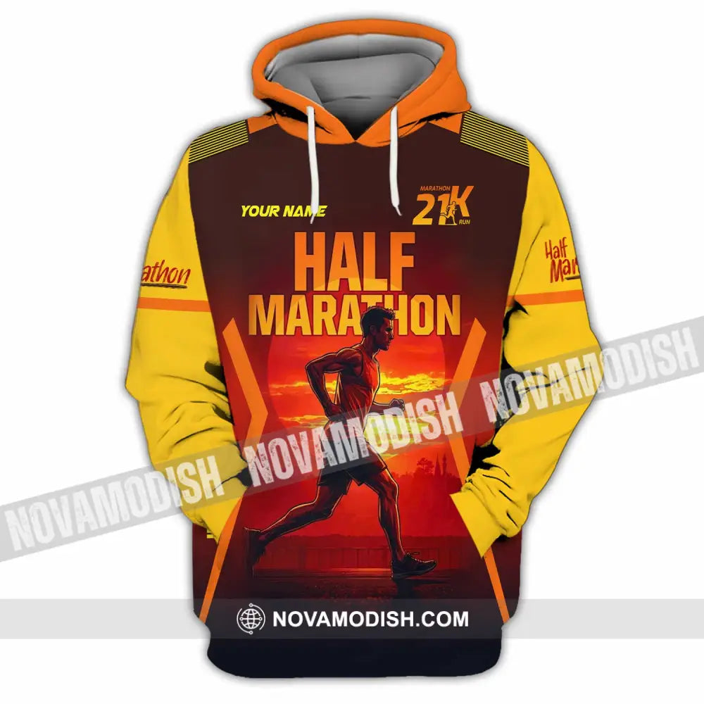 Unisex Shirt - Custom Half Marathon Run 3D Shirt Hoodie / S T-shirt