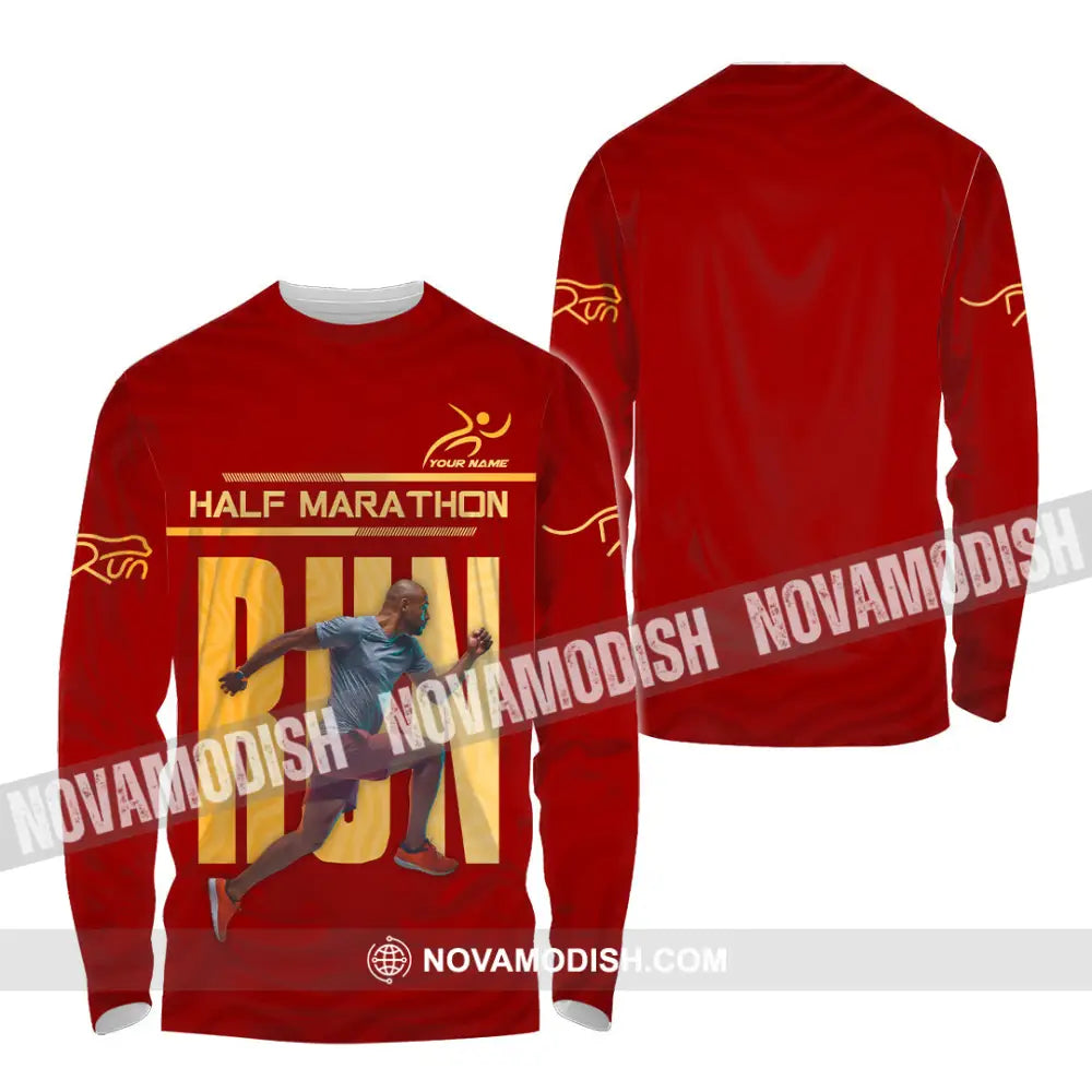 Unisex Shirt - Custom Half Marathon Run 3D Shirt Long Sleeve Shirt / S T-shirt