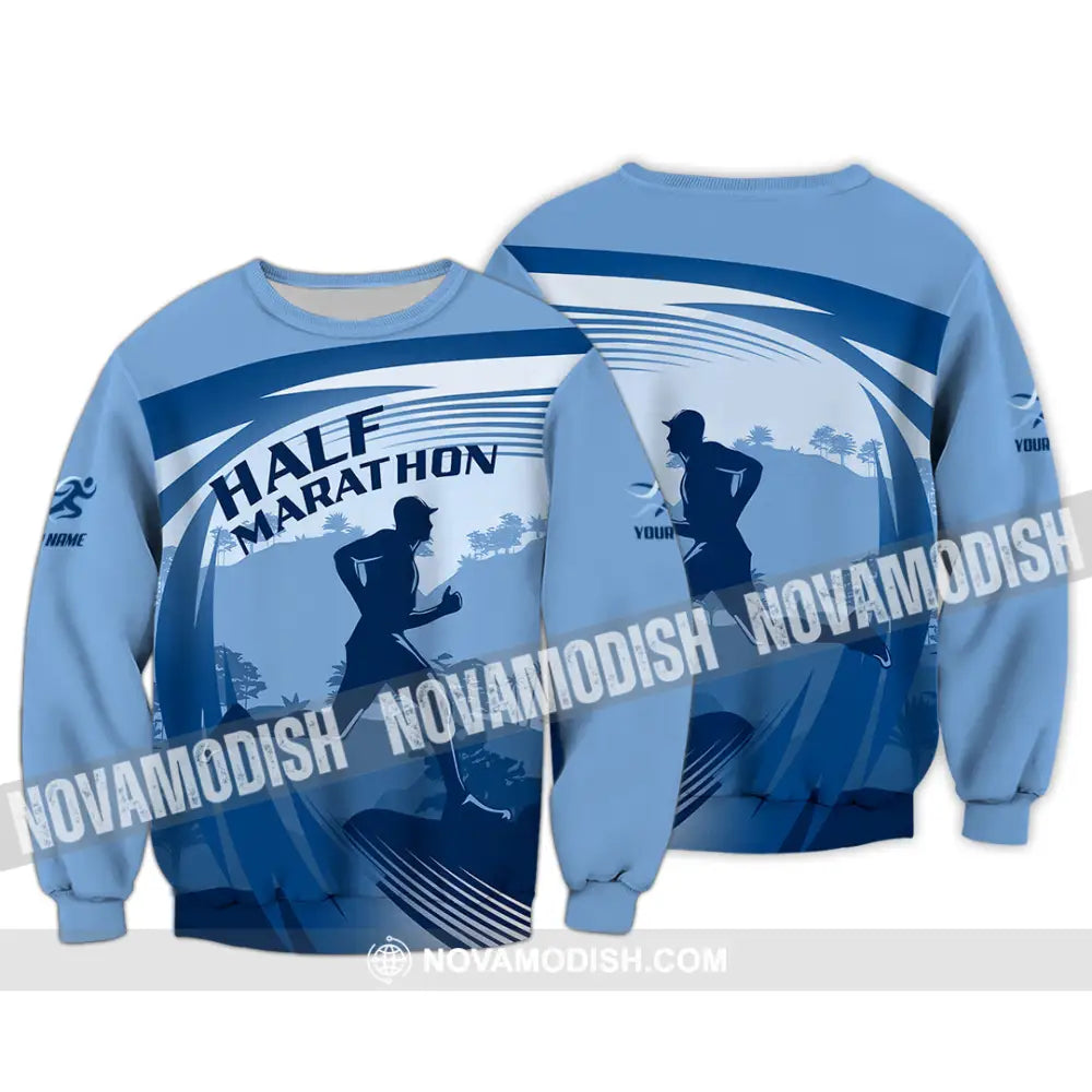 Unisex Shirt - Custom Half Marathon Run 3D Shirt Long Sleeve / S T-shirt