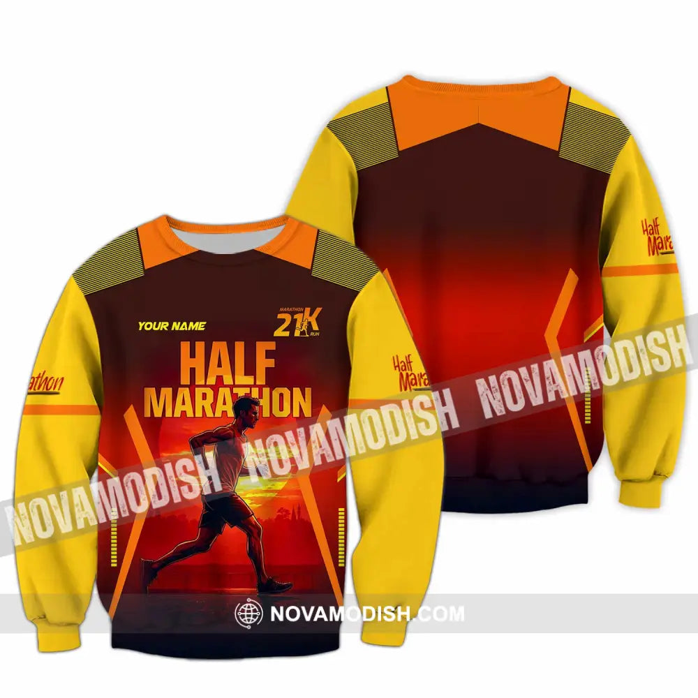 Unisex Shirt - Custom Half Marathon Run 3D Shirt Long Sleeve / S T-shirt