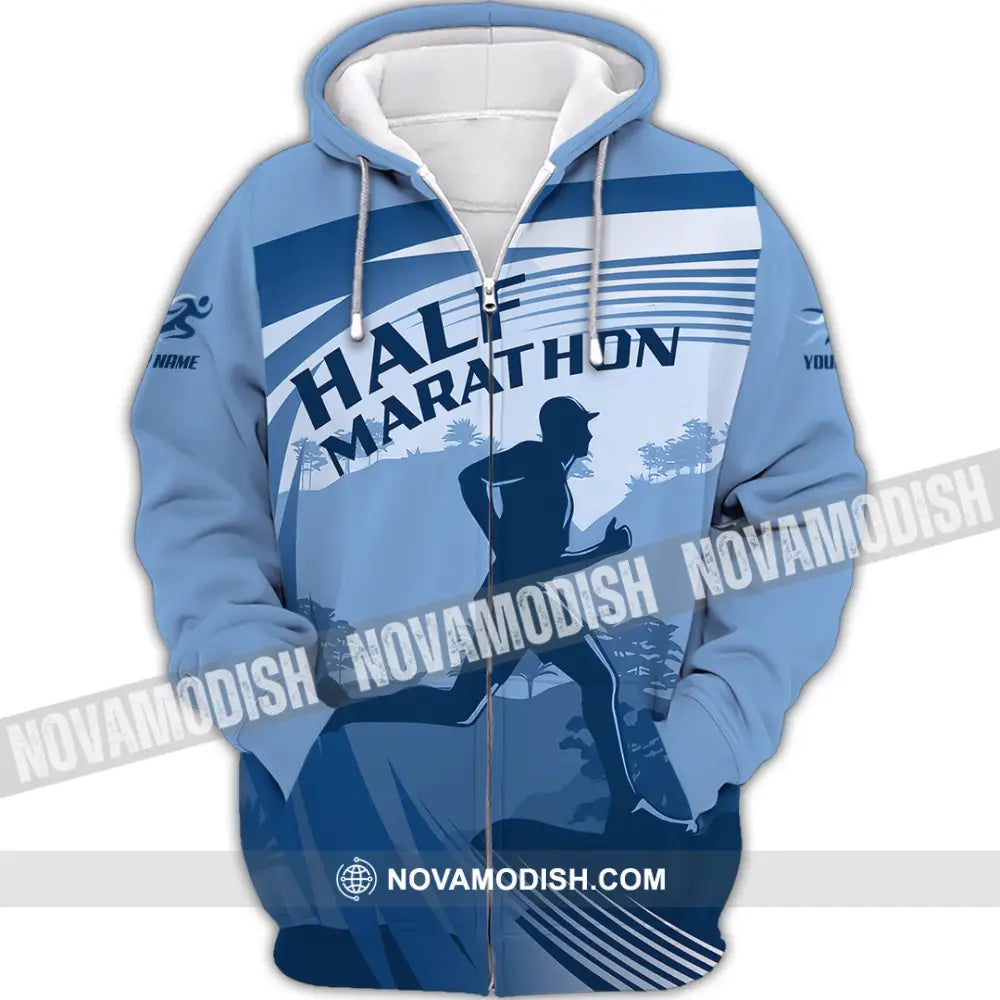 Unisex Shirt - Custom Half Marathon Run 3D Shirt Zipper Hoodie / S T-shirt