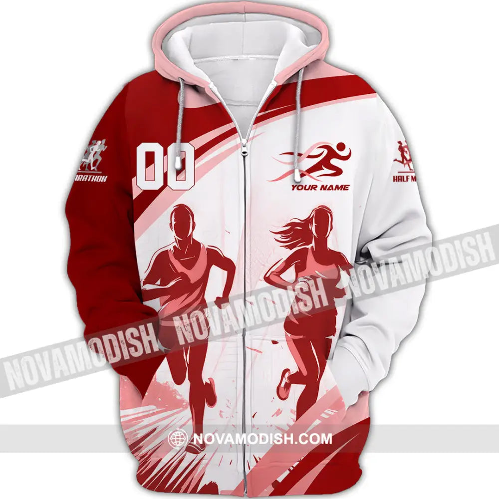 Unisex Shirt - Custom Half Marathon Run 3D Shirt Zipper Hoodie / S T-shirt
