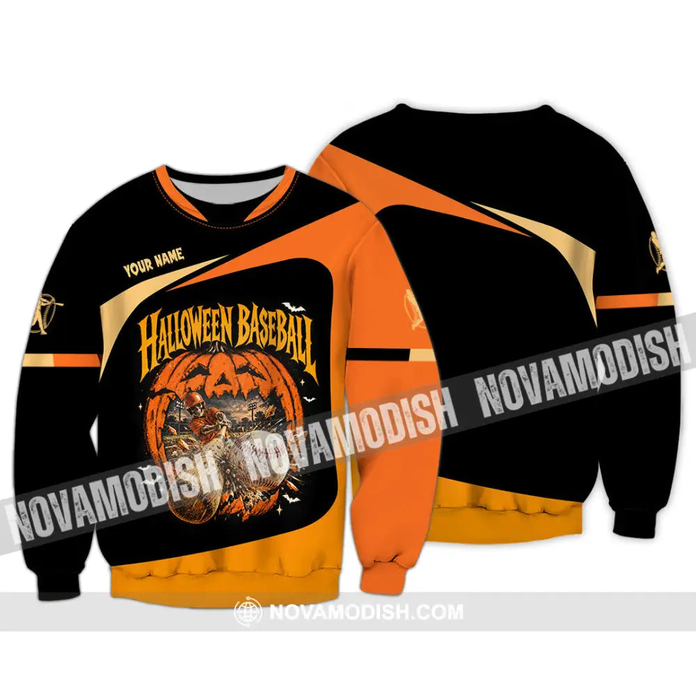 Unisex Shirt - Custom Halloween Baseball Shirt - Long Sleeve / S - T-shirt