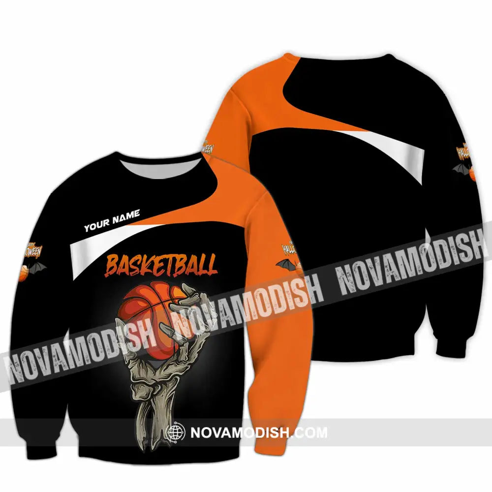 Unisex Shirt - Custom Halloween Basketball Sport Shirt Long Sleeve / S T-shirt
