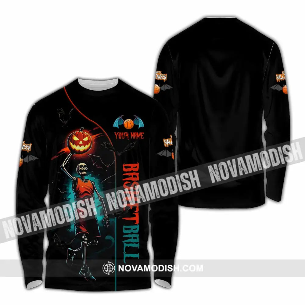 Unisex Shirt - Custom Halloween Basketball Sport Shirt Long Sleeve Shirt / S T-shirt