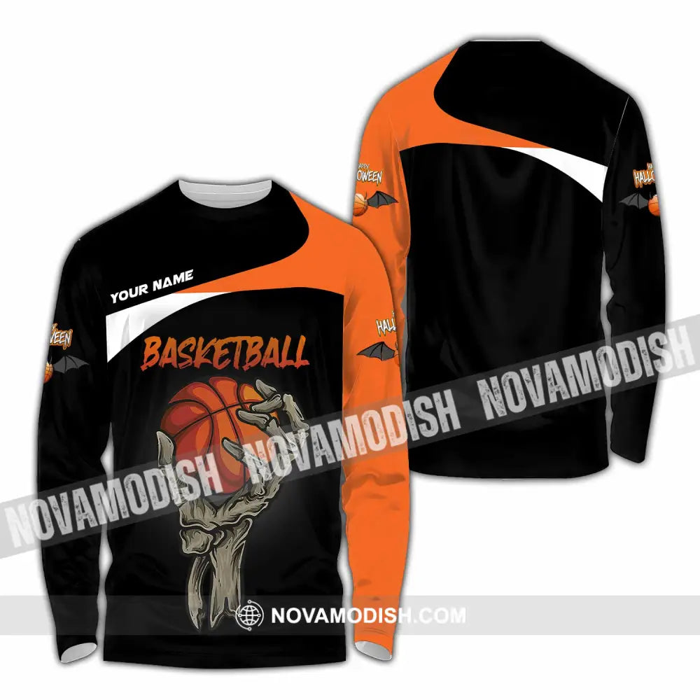 Unisex Shirt - Custom Halloween Basketball Sport Shirt Long Sleeve Shirt / S T-shirt
