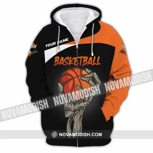 Unisex Shirt - Custom Halloween Basketball Sport Shirt Zipper Hoodie / S T-shirt