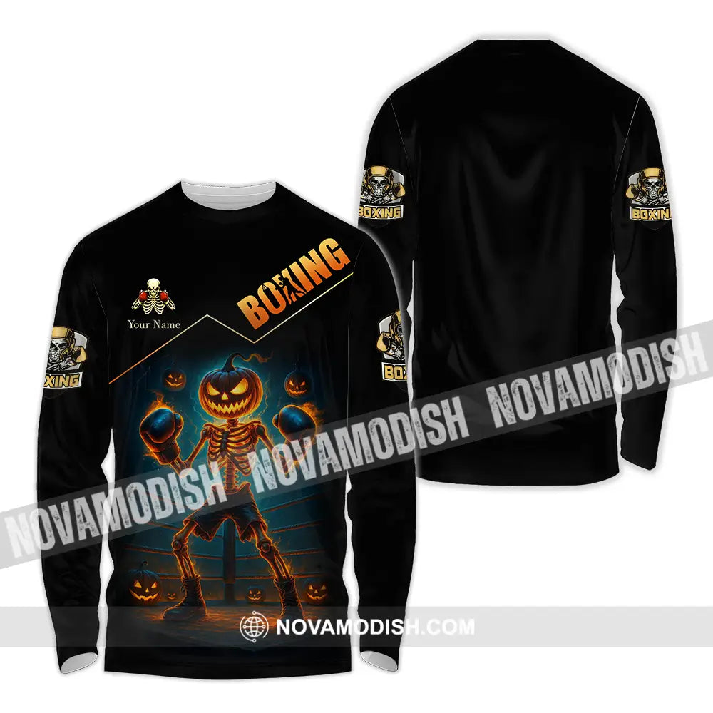 Unisex Shirt - Custom Halloween Boxing Lover Sport Shirt Long Sleeve Shirt / S T-shirt