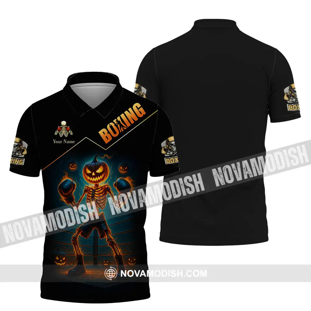 Unisex Shirt - Custom Halloween Boxing Lover Sport Shirt Polo Shirt / S T-shirt
