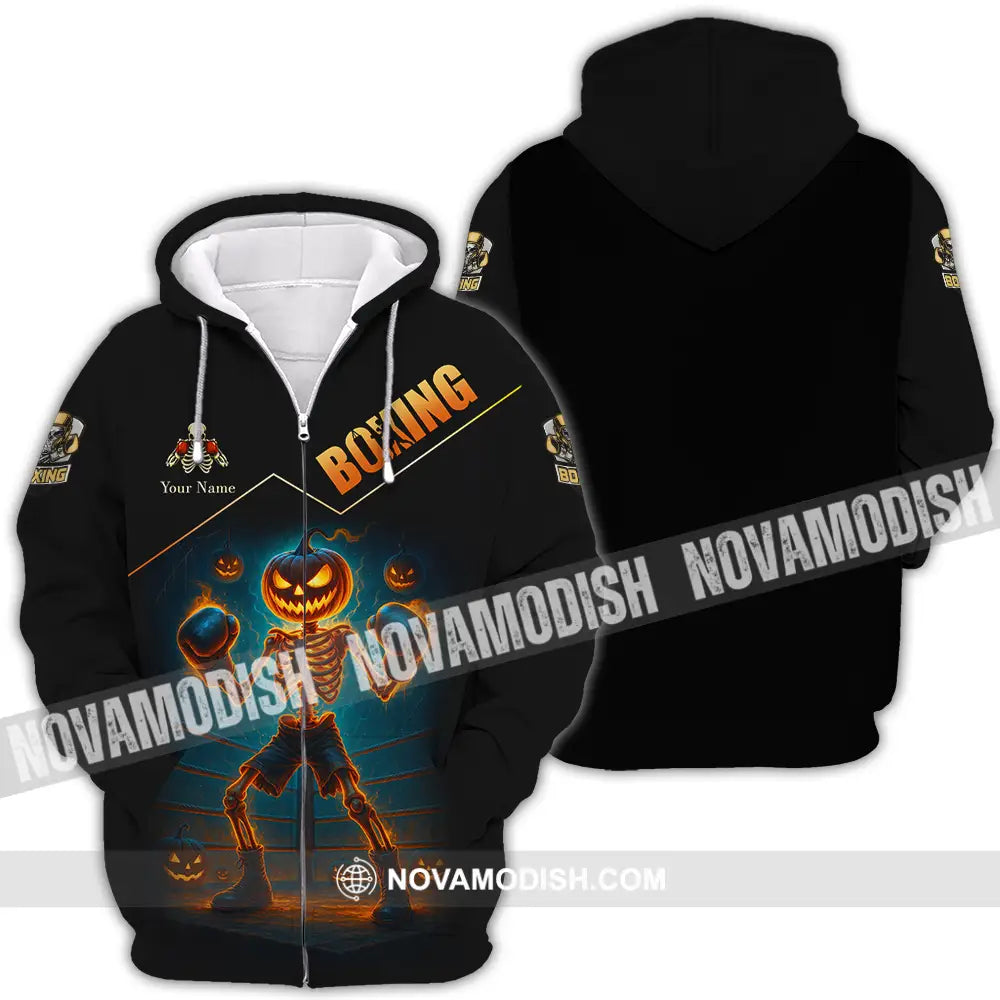 Unisex Shirt - Custom Halloween Boxing Lover Sport Shirt Zipper Hoodie / S T-shirt