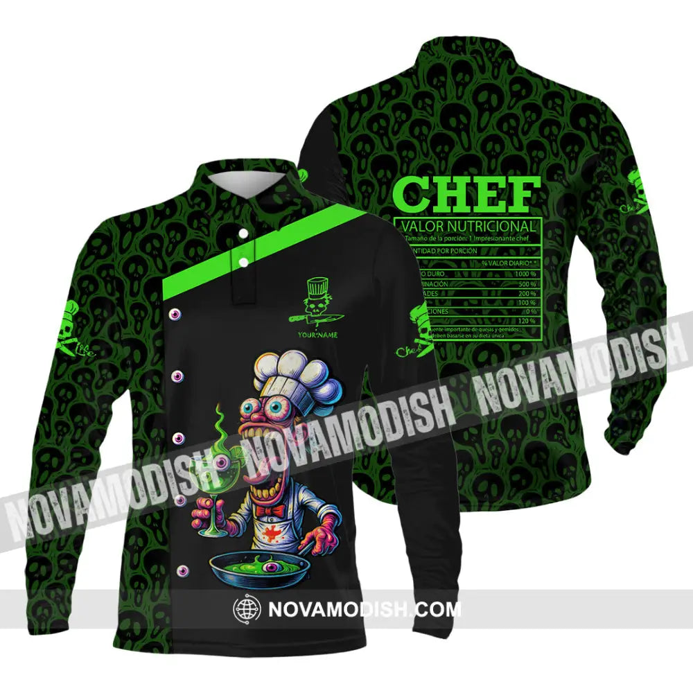 Unisex Shirt - Custom Halloween Master Chef Shirt Long Sleeve Polo / S T-shirt