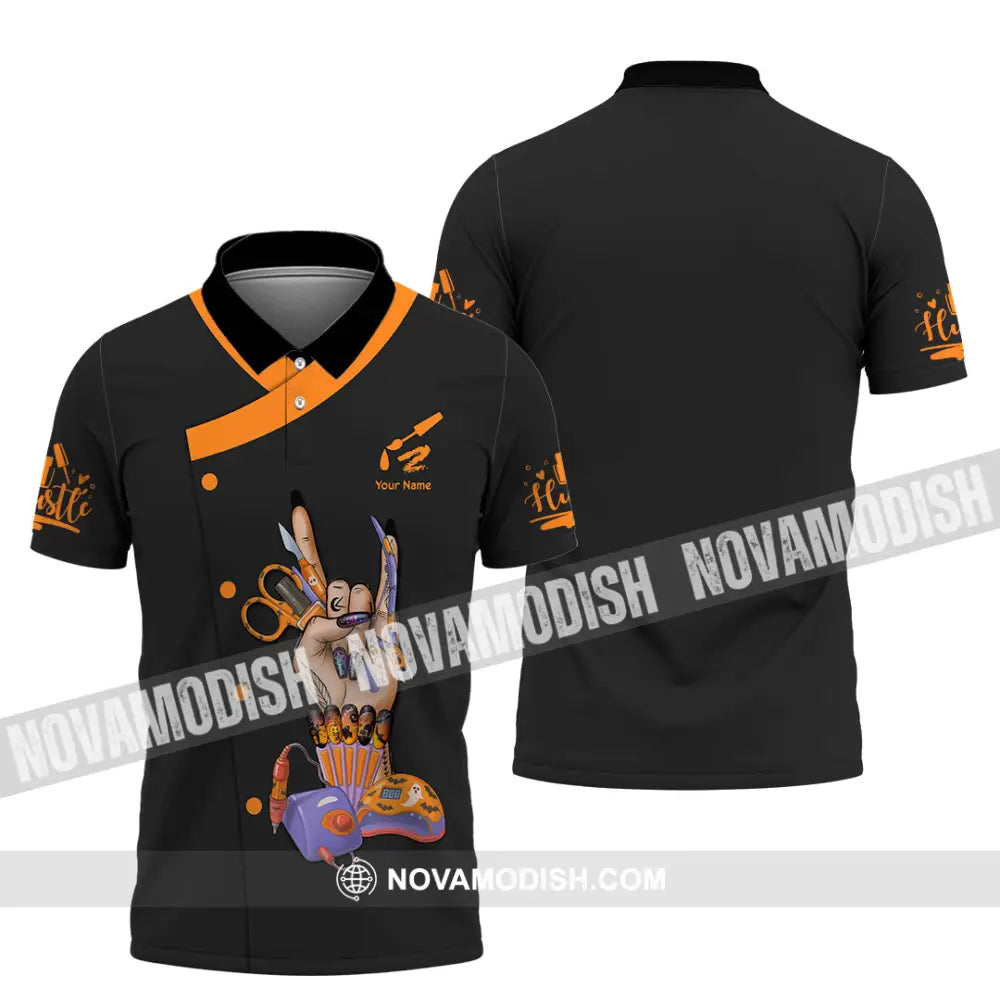 Unisex Shirt - Custom Halloween Nails Artist Shirt Polo Shirt / S T-shirt