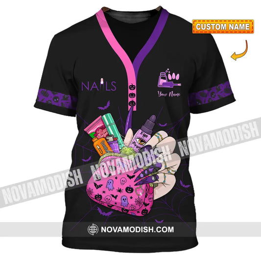 Unisex Shirt - Custom Halloween Nails Artist Shirt T-shirt