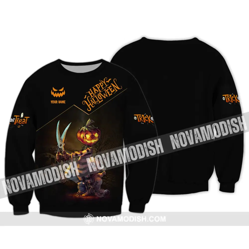 Unisex Shirt Custom Halloween T-Shirt Happy For Long Sleeve / S