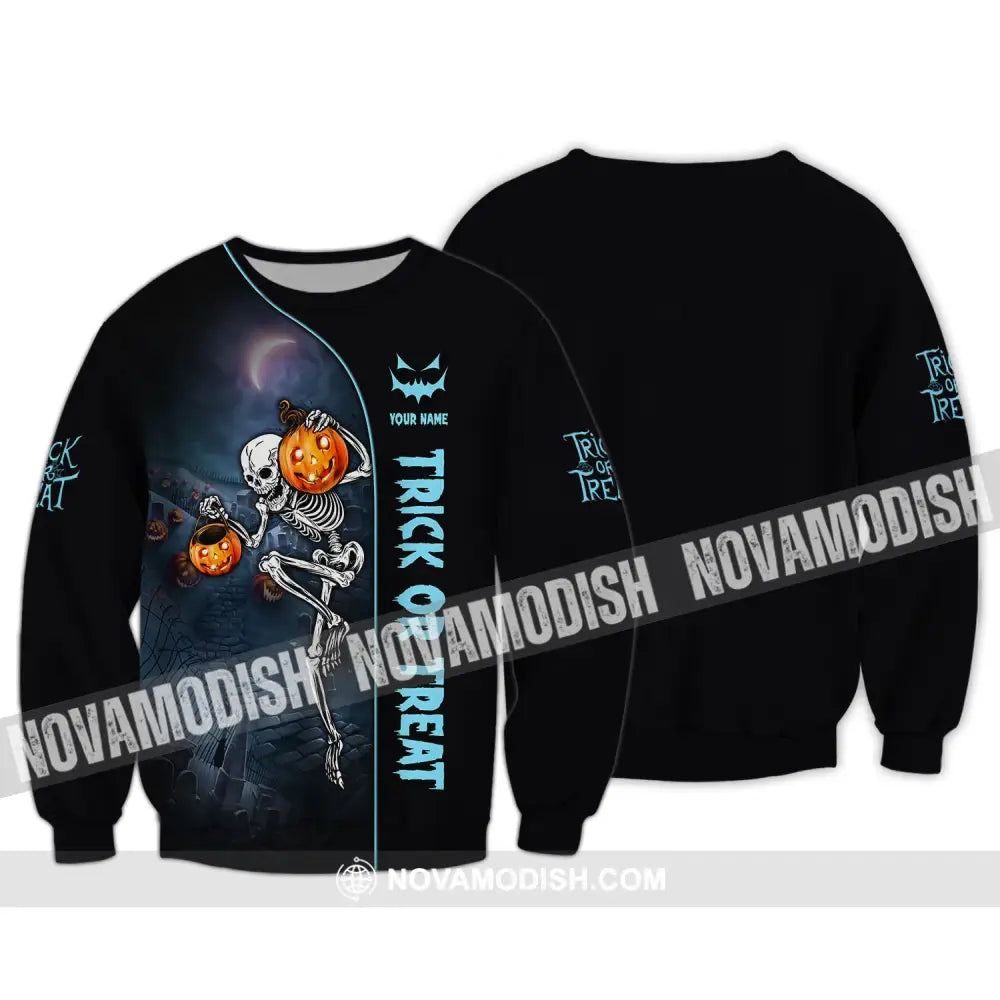 Unisex Shirt Custom Halloween T-Shirt Trick Or Treat For Long Sleeve / S