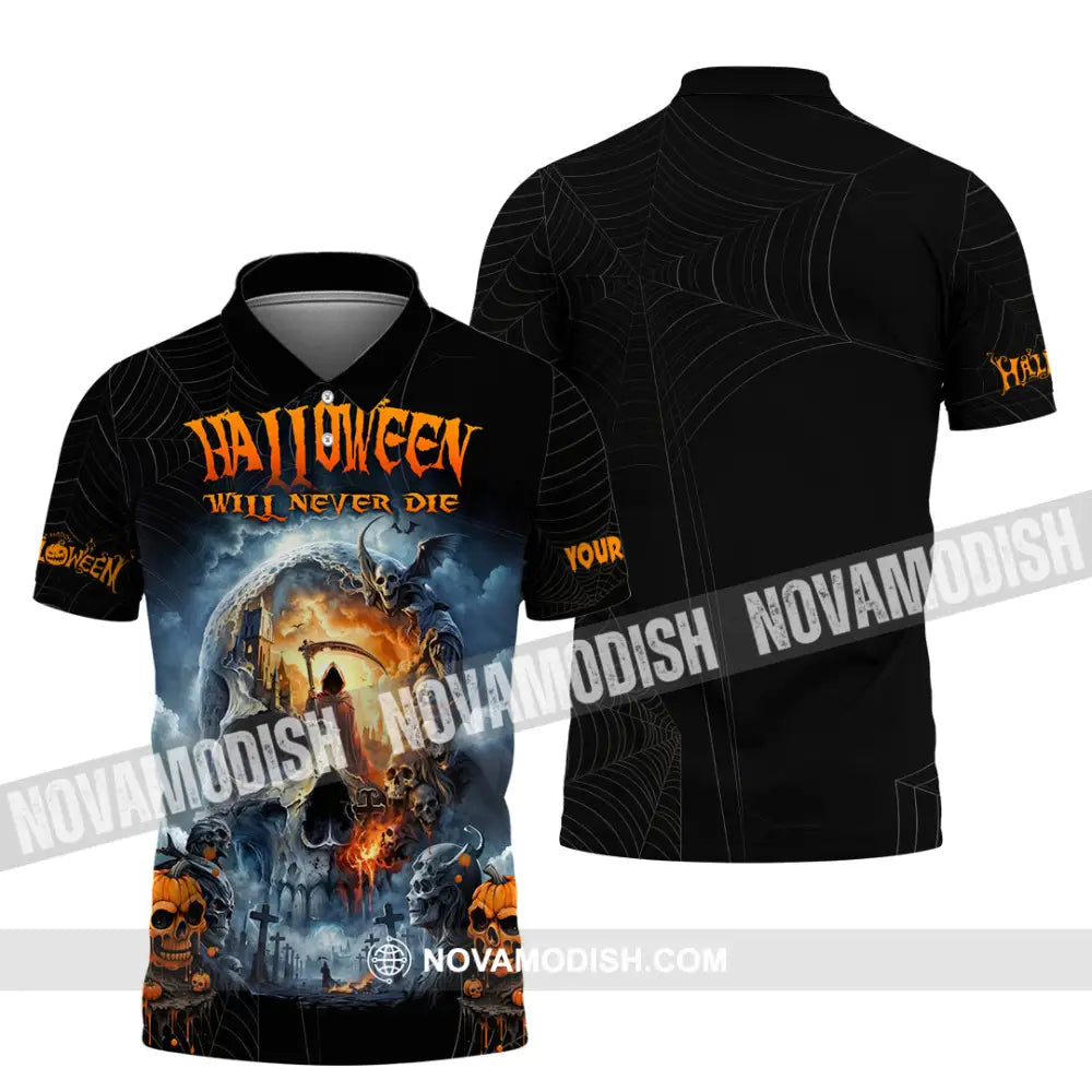 Unisex Shirt - Custom Halloween Will Never Die Shirt Polo Shirt / S T-shirt