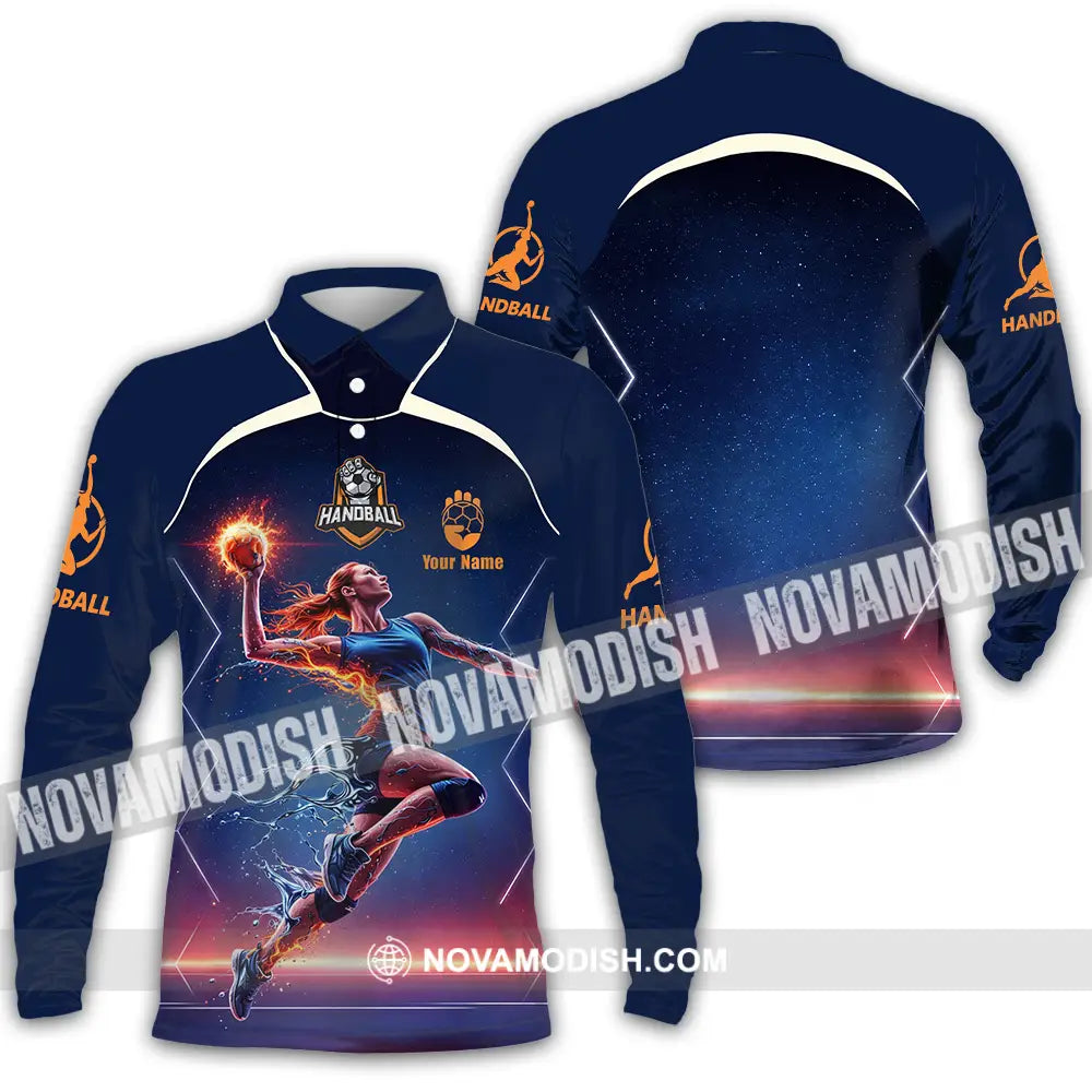 Unisex Shirt - Custom Handball 3D Shirt - Long Sleeve Polo / S - T-shirt