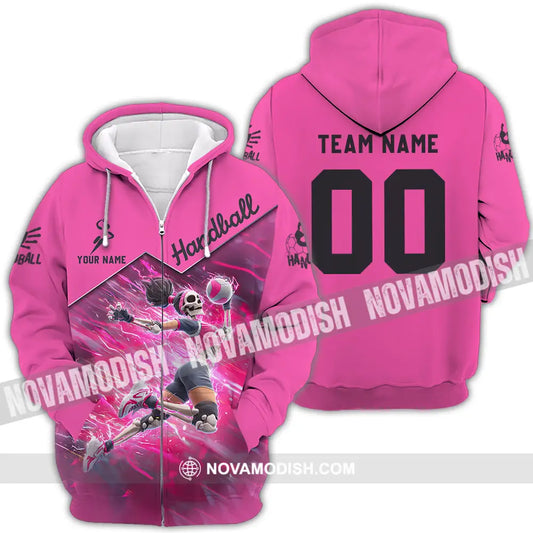 Unisex Shirt - Custom Handball Pink Shirt Zipper Hoodie / S T-shirt