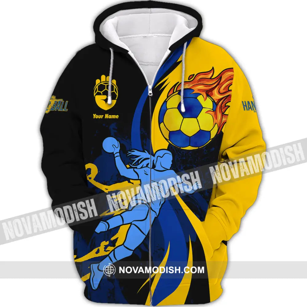 Unisex Shirt - Custom Handball Shirt Zipper Hoodie / S T-shirt