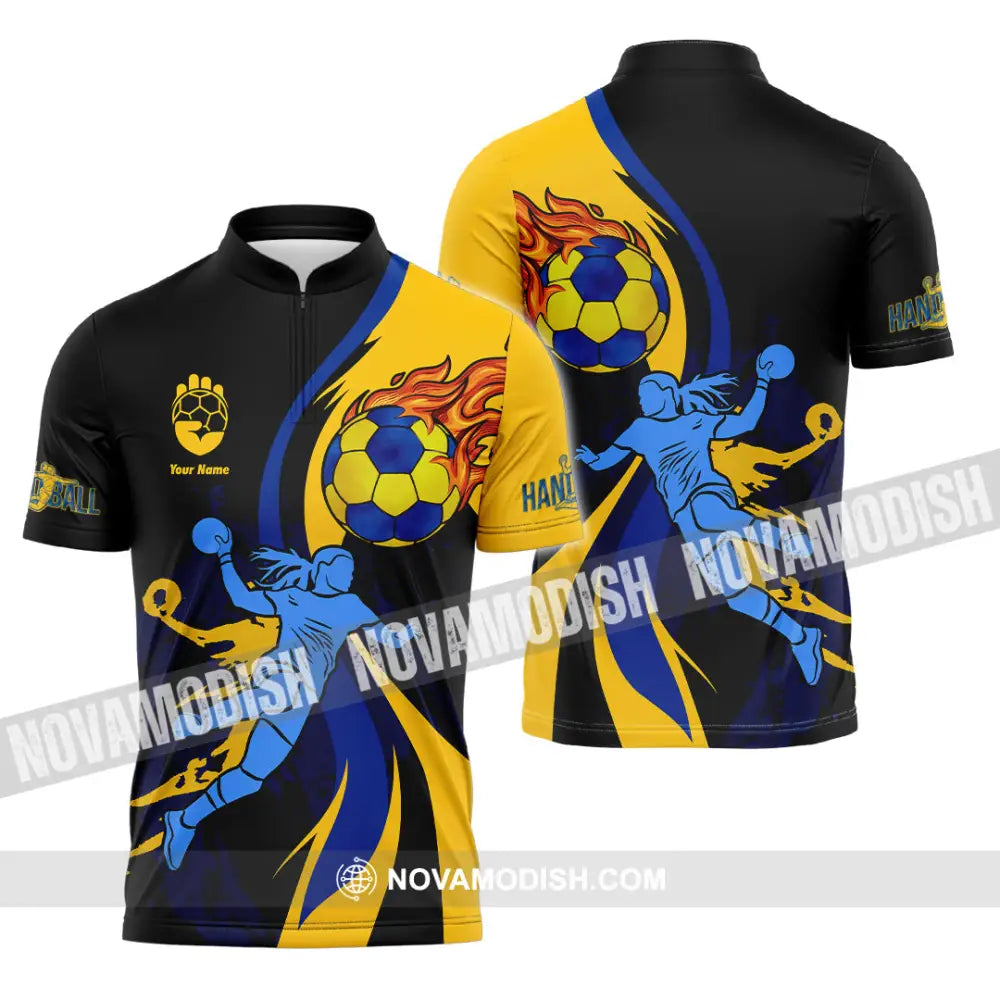 Unisex Shirt - Custom Handball Shirt Zipper Polo Shirt / S T-shirt