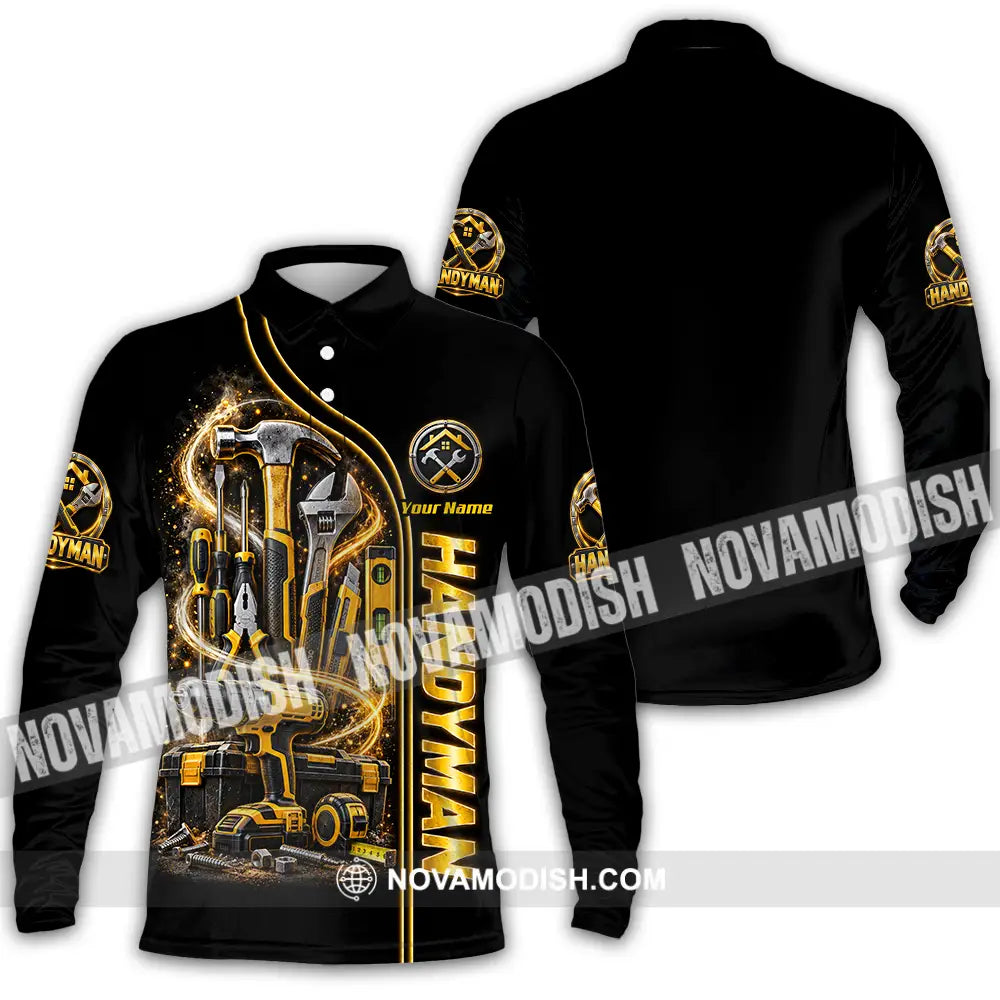Unisex Shirt - Custom Handyman Shirt - Long Sleeve Polo / S - T-shirt