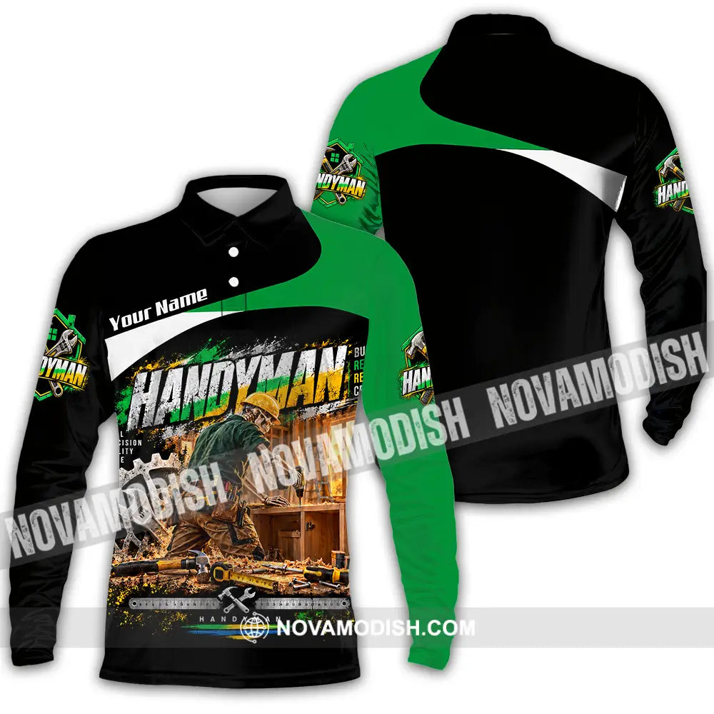 Unisex Shirt - Custom Handyman Shirt - Long Sleeve Polo / S - T-shirt