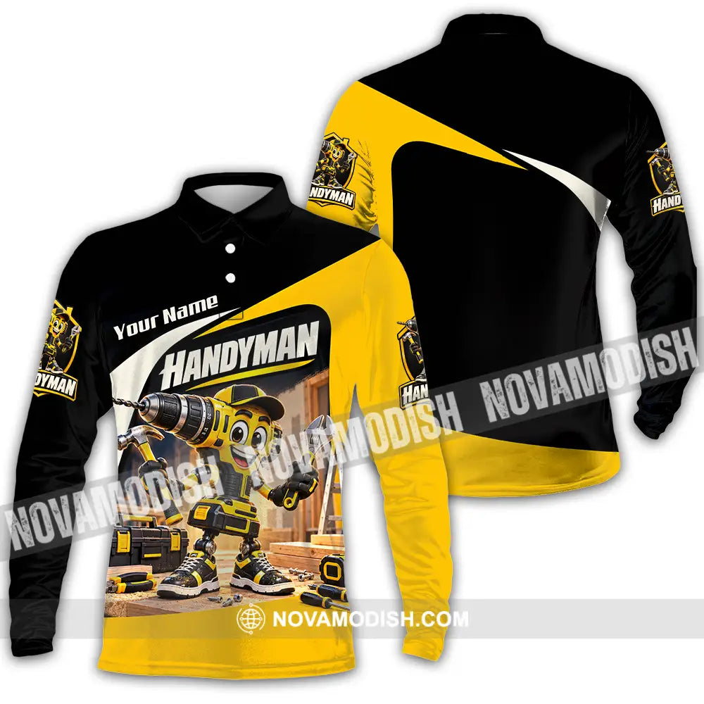 Unisex Shirt - Custom Handyman Shirt - Long Sleeve Polo / S - T-shirt