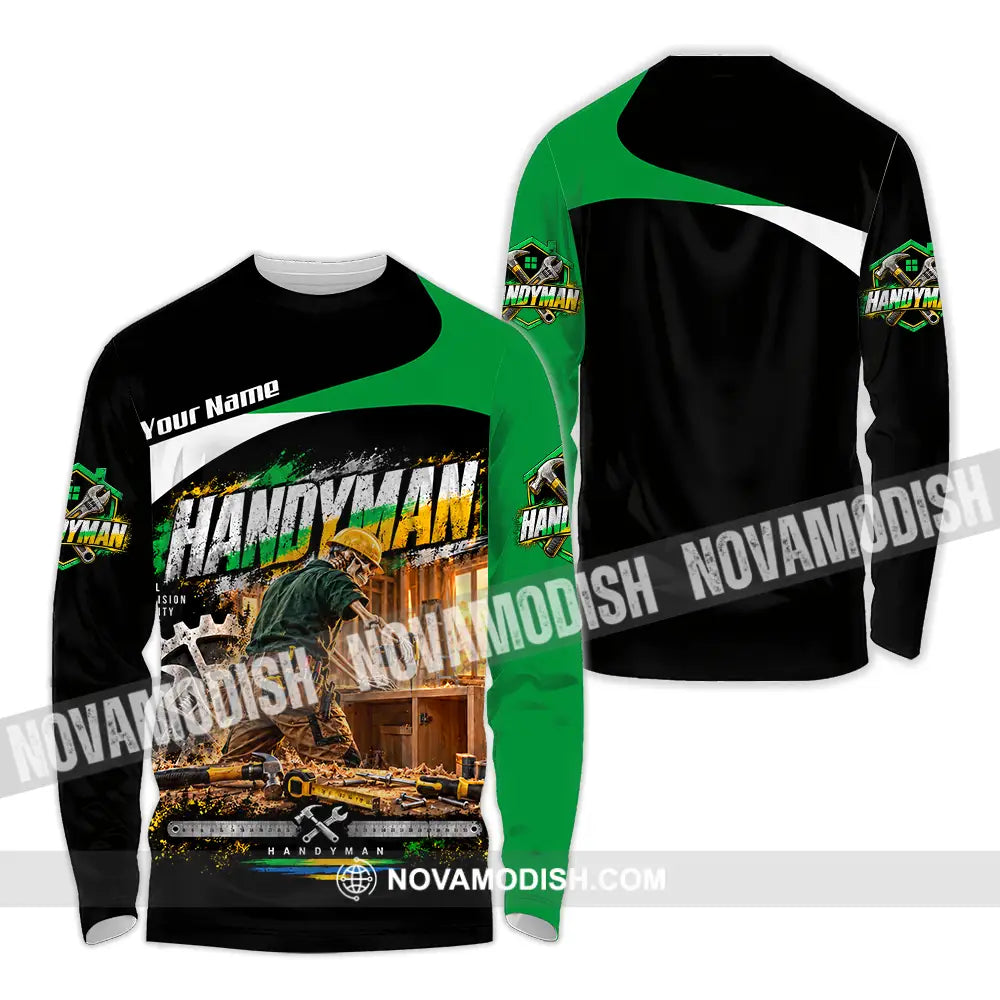 Unisex Shirt - Custom Handyman Shirt - Long Sleeve Shirt / S - T-shirt