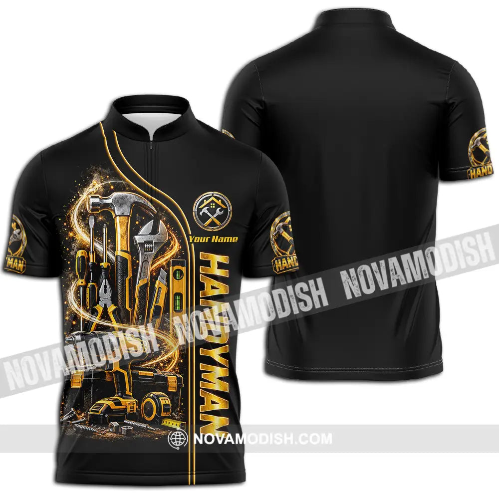 Unisex Shirt - Custom Handyman Shirt - Zipper Polo Shirt / S - T-shirt