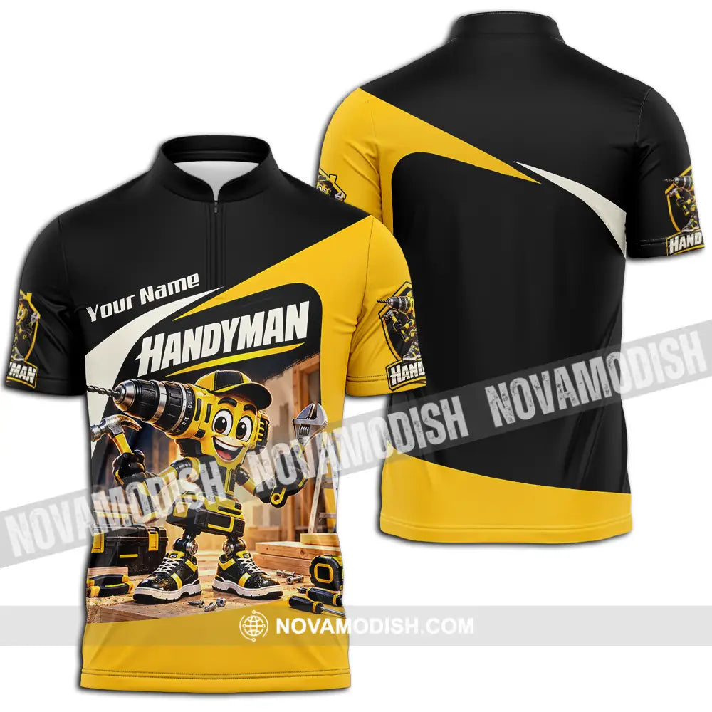 Unisex Shirt - Custom Handyman Shirt - Zipper Polo Shirt / S - T-shirt