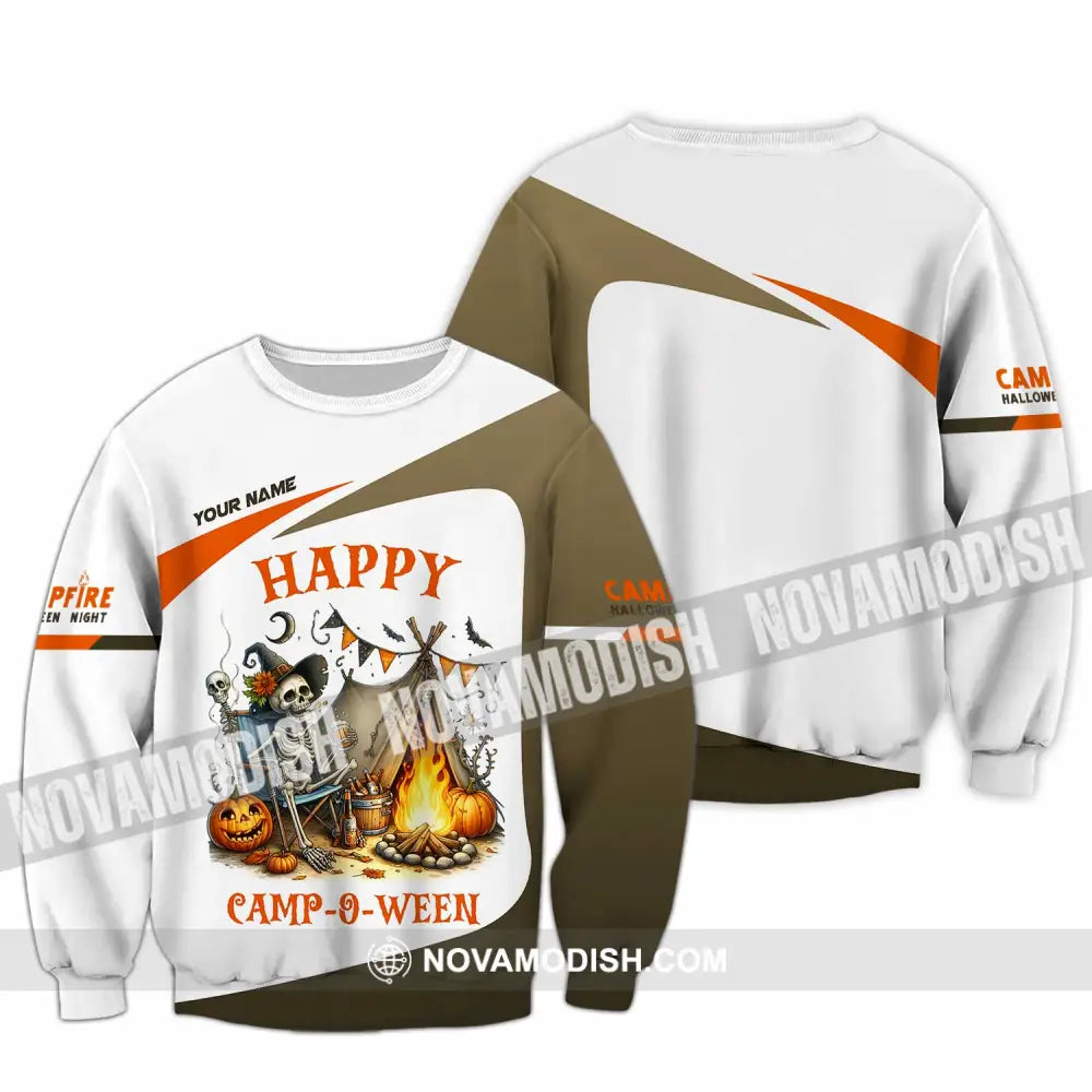 Unisex Shirt - Custom Happy Camp-O-Ween Halloween Camping Shirt Long Sleeve / S T-shirt