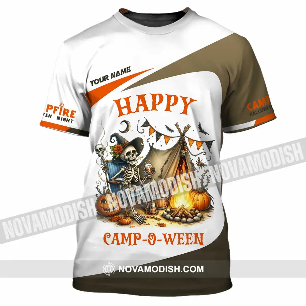 Unisex Shirt - Custom Happy Camp-O-Ween Halloween Camping Shirt T-Shirt / S T-shirt