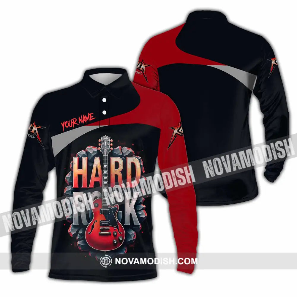 Unisex Shirt - Custom Hard Rock 3D Shirt Long Sleeve Polo / S T-shirt
