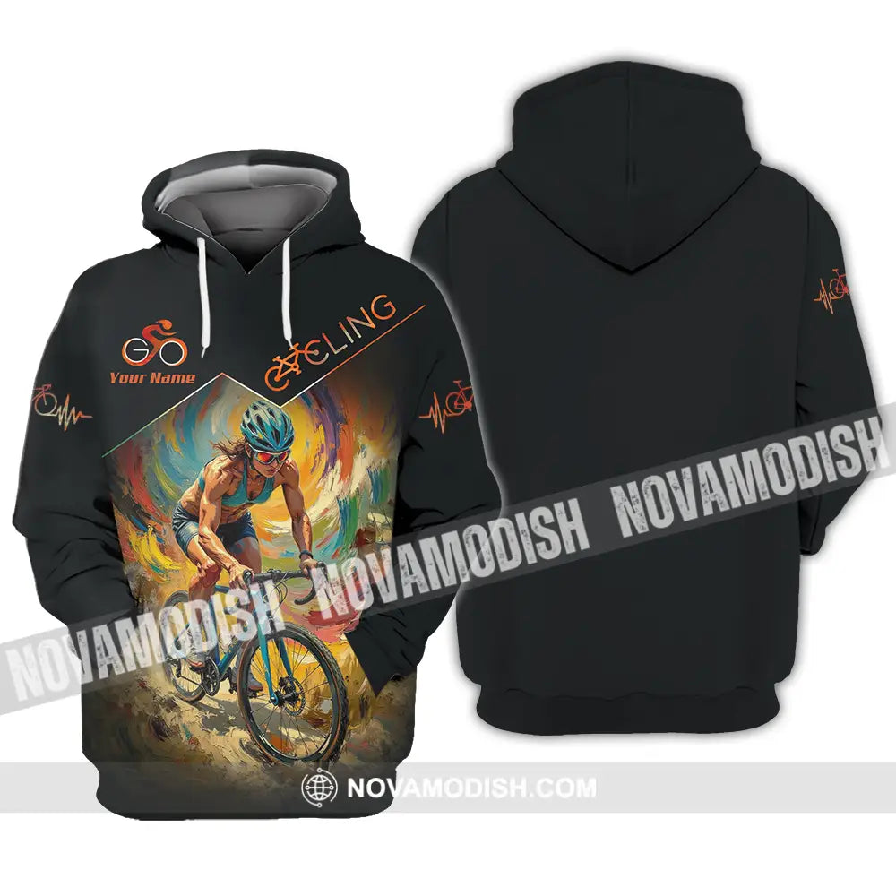 Unisex Shirt - Custom Heartbeat Cycling Lover Shirt Hoodie / S T-shirt