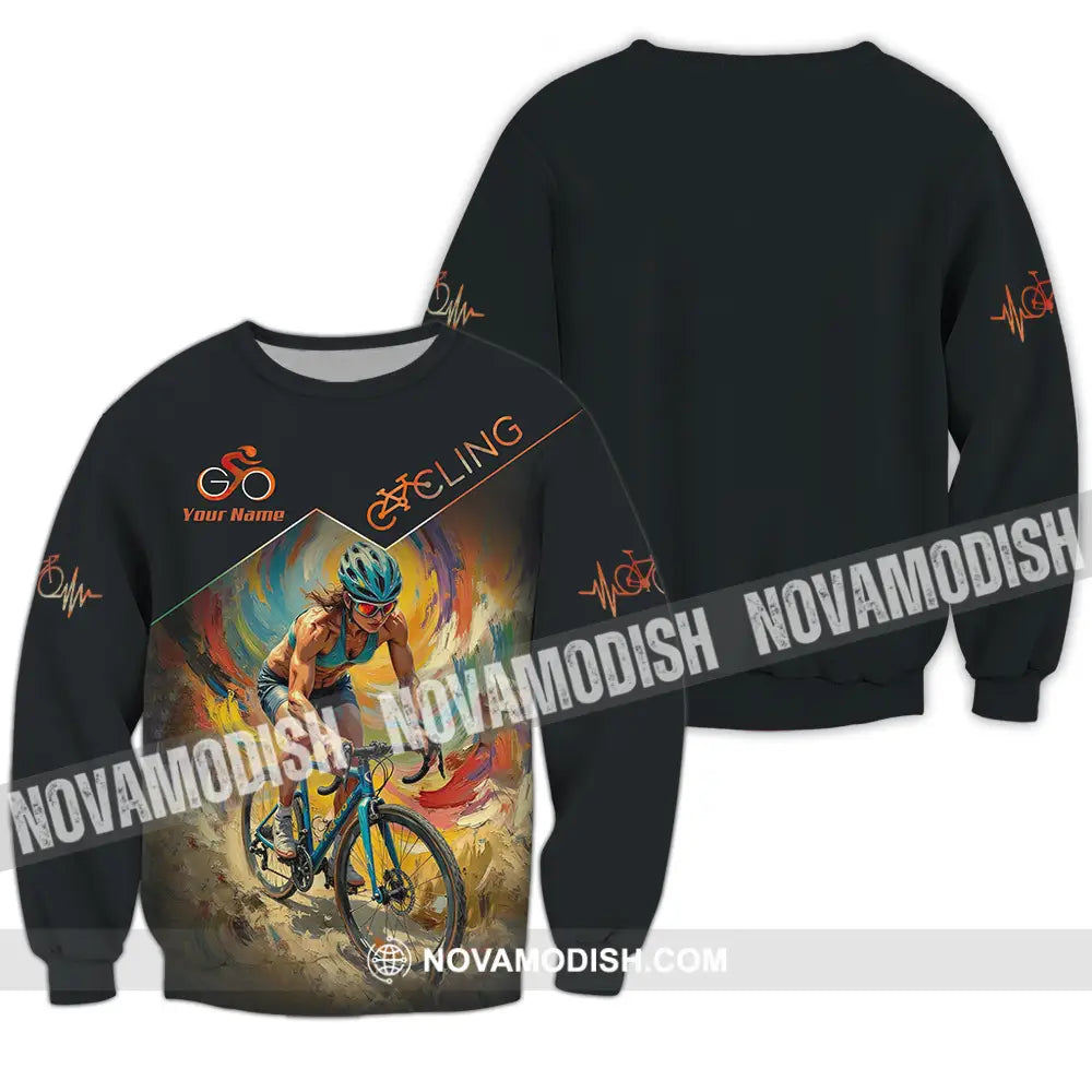 Unisex Shirt - Custom Heartbeat Cycling Lover Shirt Long Sleeve / S T-shirt