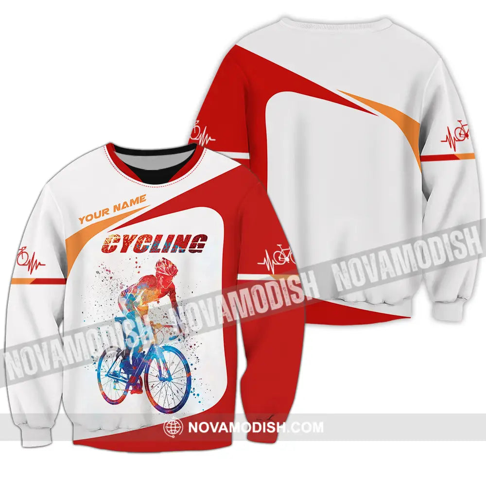 Unisex Shirt - Custom Heartbeat Cycling Lover Shirt Long Sleeve / S T-shirt