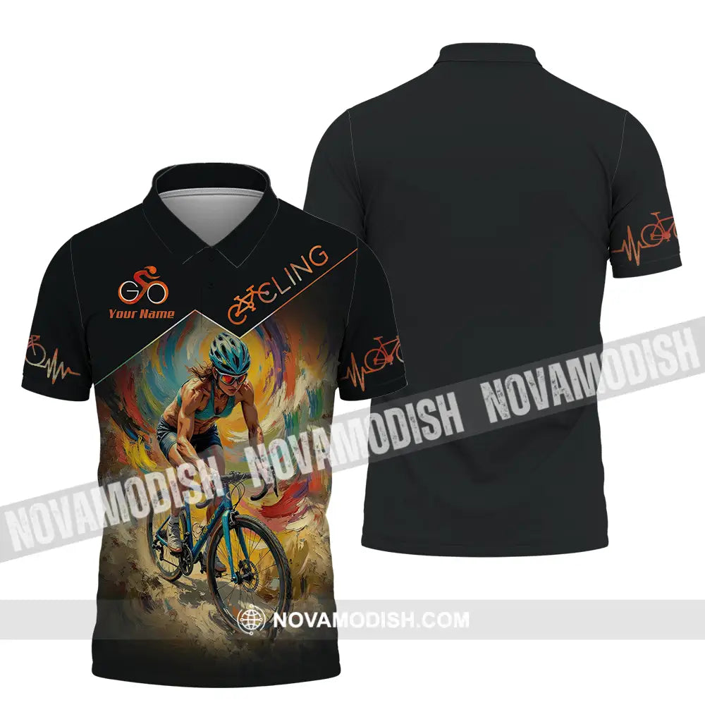Unisex Shirt - Custom Heartbeat Cycling Lover Shirt Polo Shirt / S T-shirt