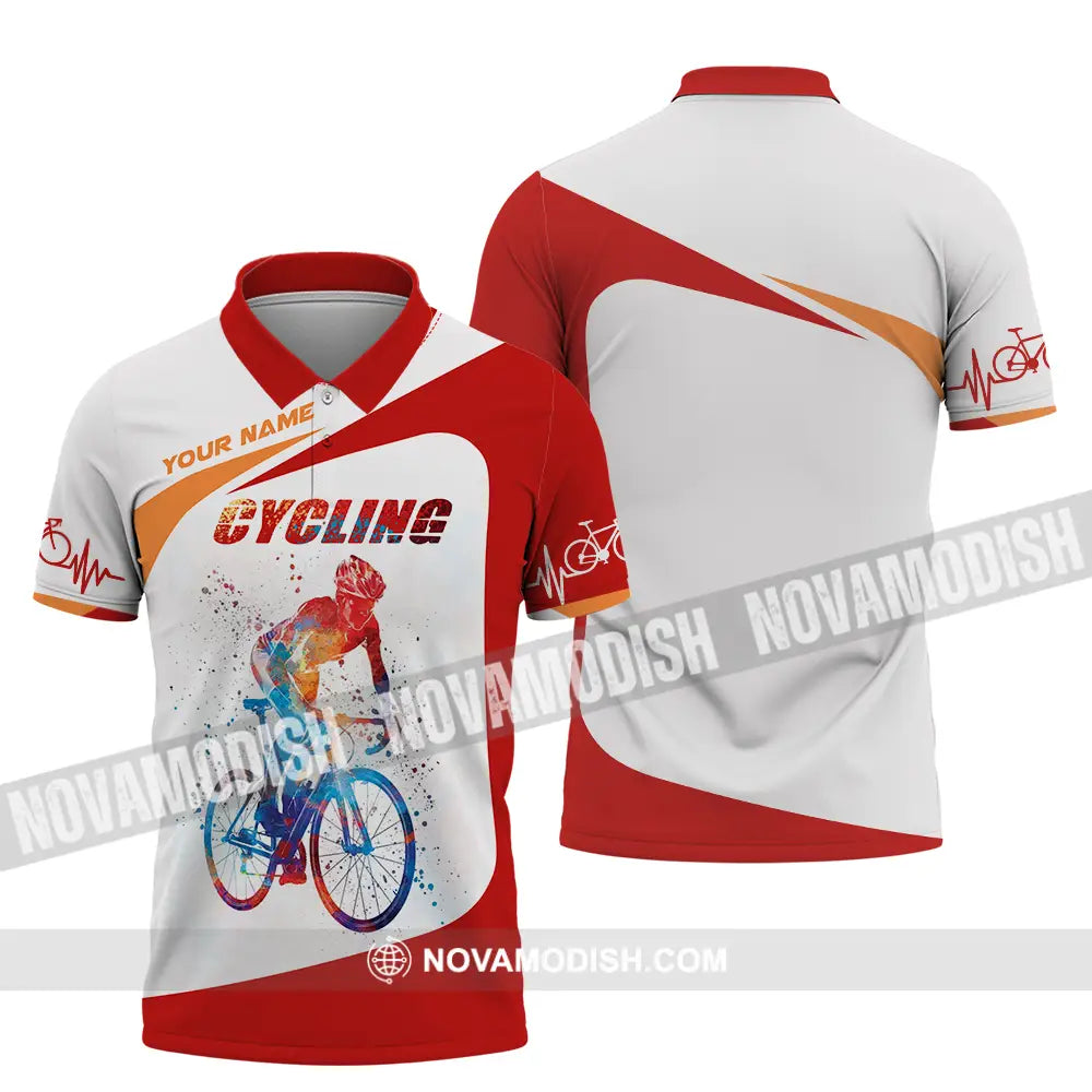 Unisex Shirt - Custom Heartbeat Cycling Lover Shirt Polo Shirt / S T-shirt