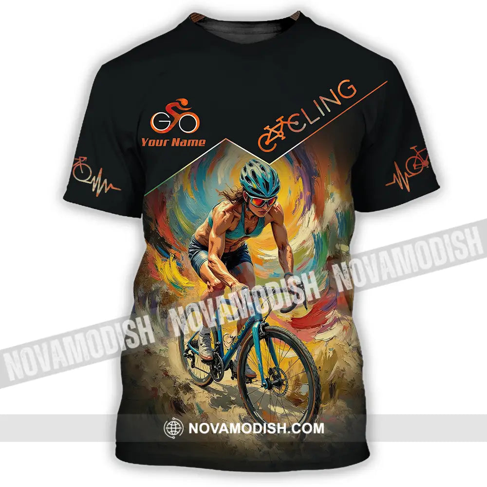 Unisex Shirt - Custom Heartbeat Cycling Lover Shirt T-Shirt / S T-shirt