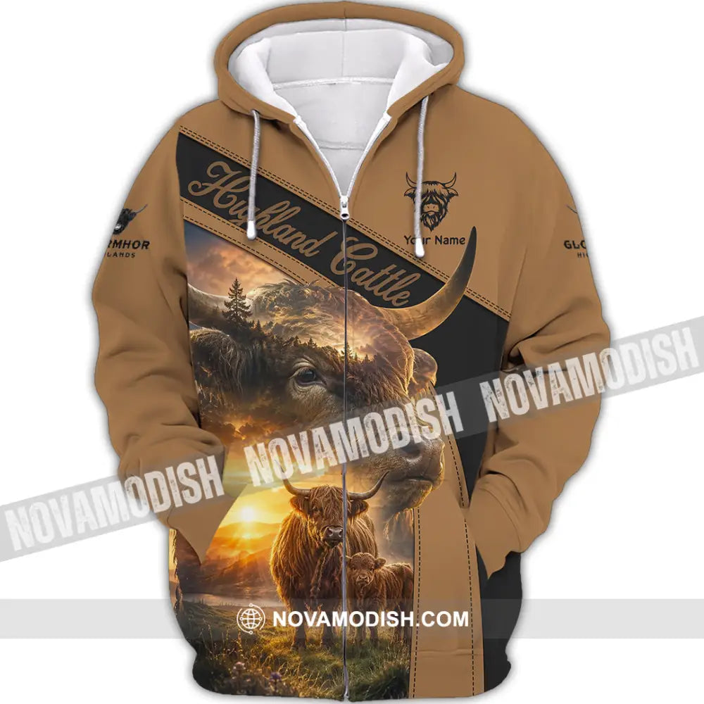 Unisex Shirt - Custom Highland Cattle Shirt - Zipper Hoodie / S - T-shirt